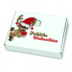 Weihnachtskartons Maxibrief Mr. Holly 350 x 250 x 50 mm, Wei (DIN A4+/B4)