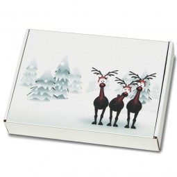 Weihnachtskartons Maxibrief Rentiere im Schnee 350 x 250 x 50 mm, Wei (DIN A4+/B4)