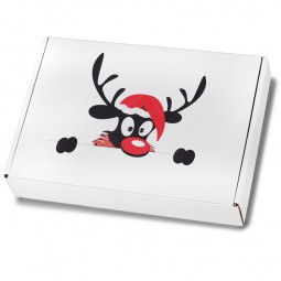Weihnachtskartons Maxibrief Weihnachtselch 350 x 250 x 50 mm, Wei (DIN A4+/B4)